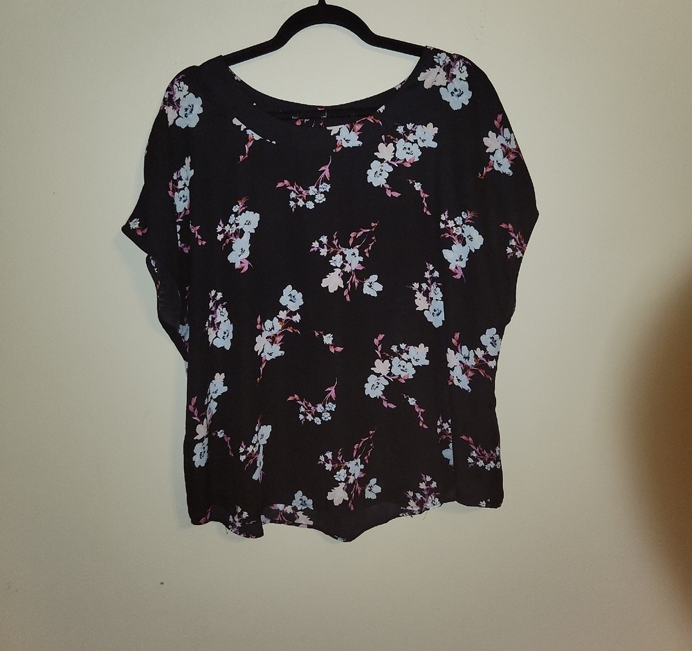 Banana Republic Black Floral Blouse
